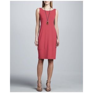 EILEEN FISHER jersey dress. Coral. Size S